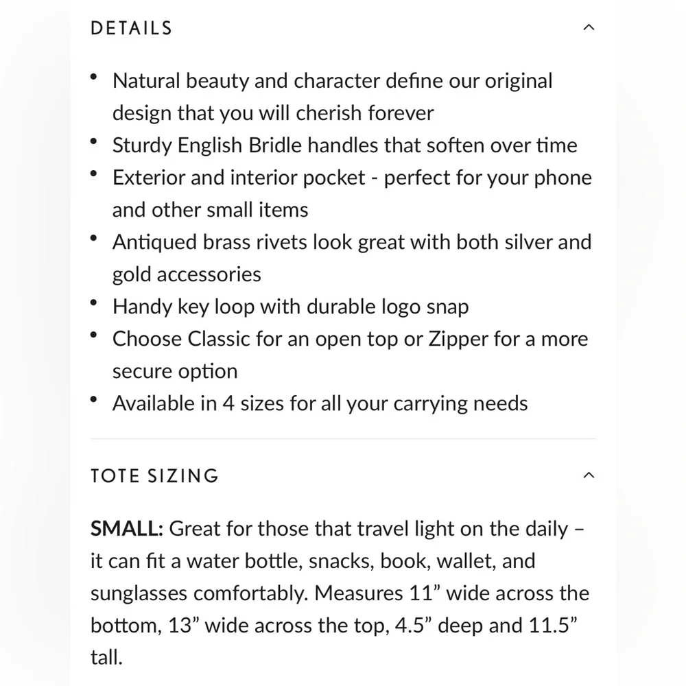 NWOT PLG Portland Leather Goods Small Tote Grizzly - Picture 6 of 6